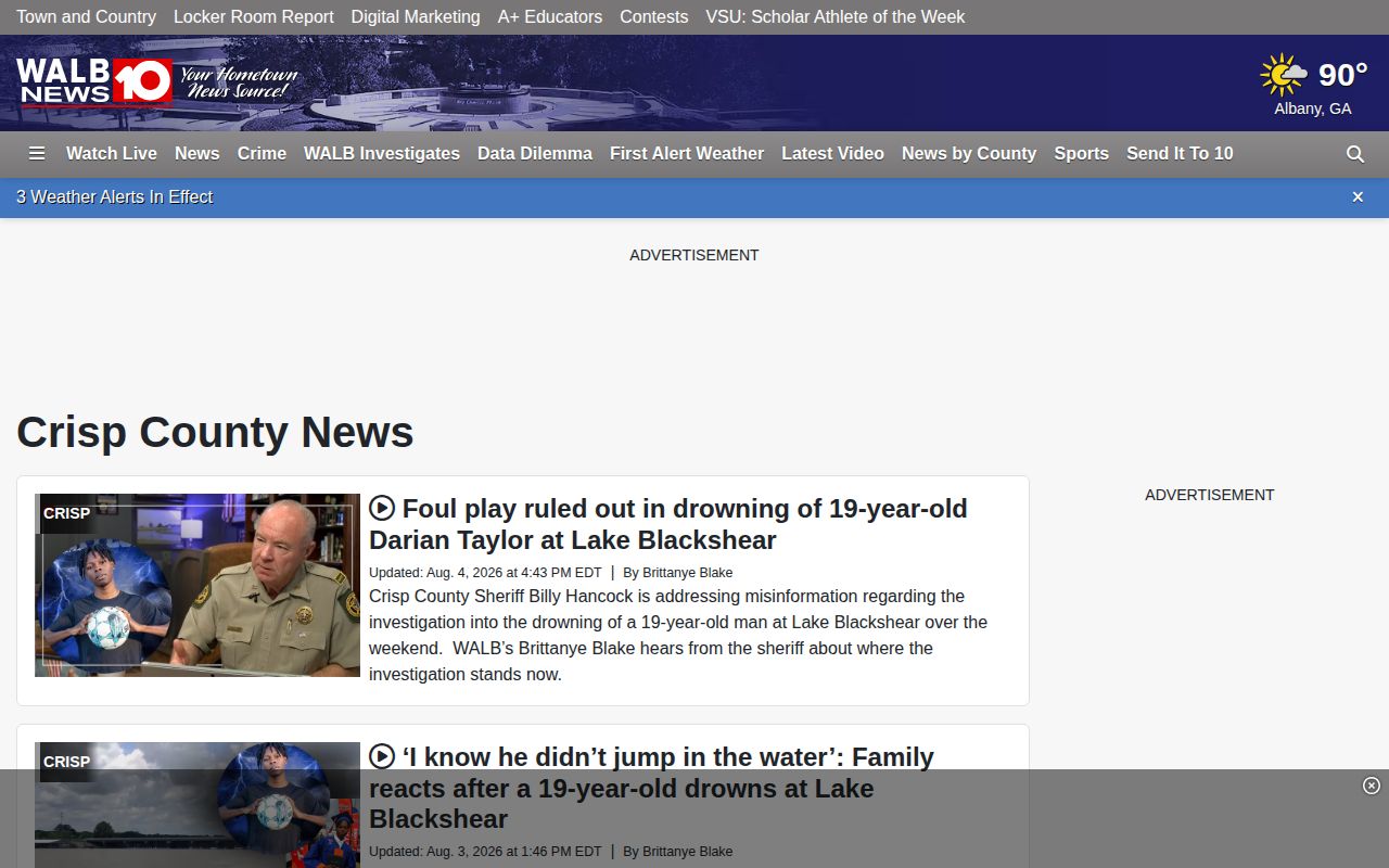 WALB Crisp County local-news landing page