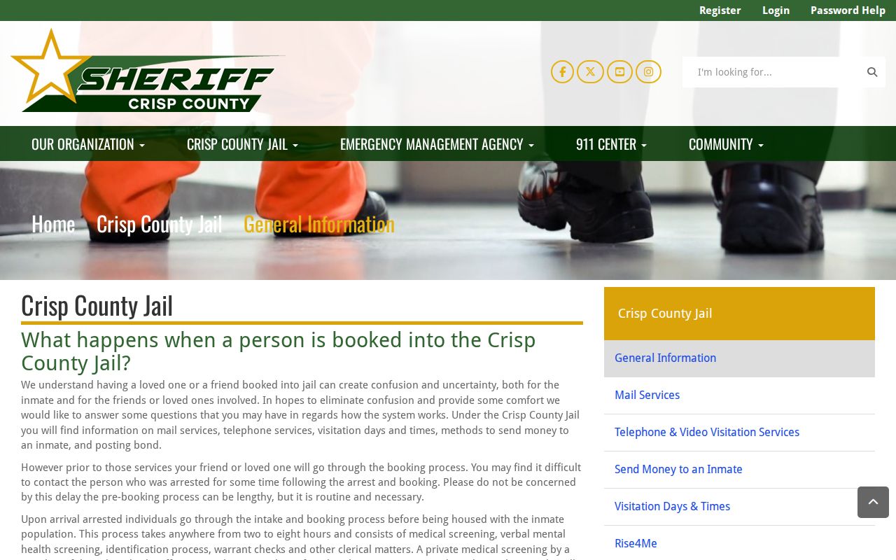 Crisp County Jail official booking and intake information